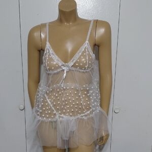 🔥♻️ Sheer White Heart Chemise